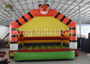 PVC Tarpaulin Orange Tiger Bơm hơi Bouncer Castle cho giải trí ngoài trời