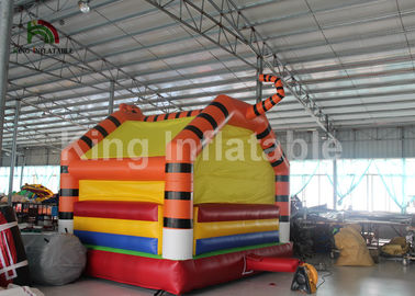 PVC Tarpaulin Orange Tiger Bơm hơi Bouncer Castle cho giải trí ngoài trời