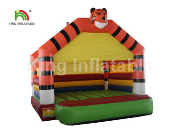 PVC Tarpaulin Orange Tiger Bơm hơi Bouncer Castle cho giải trí ngoài trời