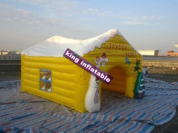 Lều bơm hơi màu vàng Nhà sự kiện Lều cho cả trong nhà và ngoài trời