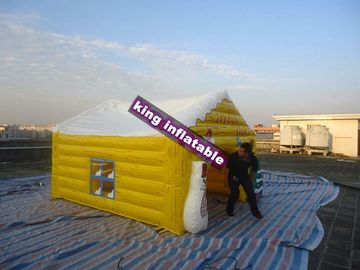 Lều bơm hơi màu vàng Nhà sự kiện Lều cho cả trong nhà và ngoài trời