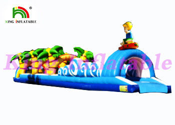 18m dài một làn bơm hơi trượt N trượt với máy bơm không khí OEM màu xanh / vàng