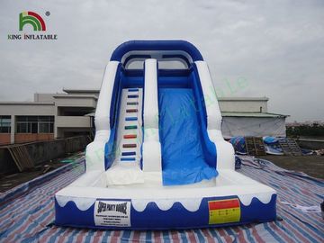 Bạt PVC 0,55mm Trượt nước một làn đường với bể bơi Màu xanh / trắng