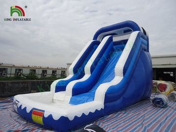 Bạt PVC 0,55mm Trượt nước một làn đường với bể bơi Màu xanh / trắng