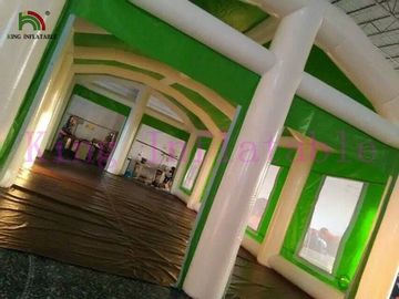Lều sự kiện bơm hơi khổng lồ xanh / trắng không thấm nước