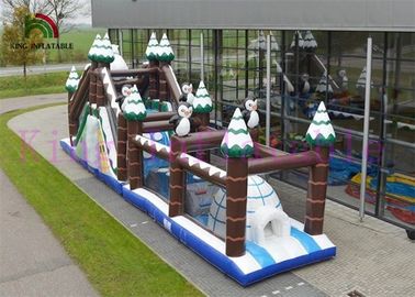 0,55mm PVC Ice và Snow World Trò chơi thể thao bơm hơi / Khóa học vượt chướng ngại vật thiết kế tuyệt vời