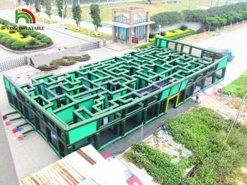 Khóa học vượt chướng ngại vật màu xanh lá cây / xanh lam Giant Laser Mê cung Trò chơi thể thao bơm hơi