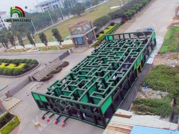 Khóa học vượt chướng ngại vật màu xanh lá cây / xanh lam Giant Laser Mê cung Trò chơi thể thao bơm hơi