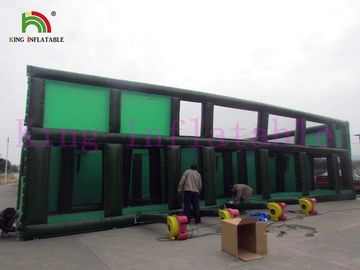 Khóa học vượt chướng ngại vật màu xanh lá cây / xanh lam Giant Laser Mê cung Trò chơi thể thao bơm hơi