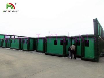 Khóa học vượt chướng ngại vật màu xanh lá cây / xanh lam Giant Laser Mê cung Trò chơi thể thao bơm hơi