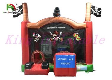 Red Green Pirate PVC Thổi bay Lâu đài Bouncy với Nhà chống nước bền bỉ