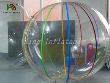 Đi bộ PVC trong suốt 1.0mm trên bóng bơm hơi nước với dây màu xanh