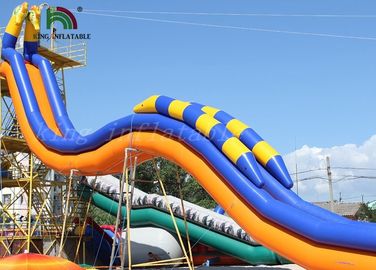 Trượt nước Seahorse Plato PVC / Trượt nước khổng lồ màu xanh vàng cho thuê
