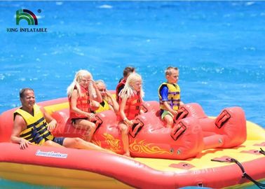 PVC Tarpaulin Bơm hơi Fly Thuyền Thuyền Đồ chơi UFO màu vàng / đỏ có thể kéo được cho thể thao bãi biển