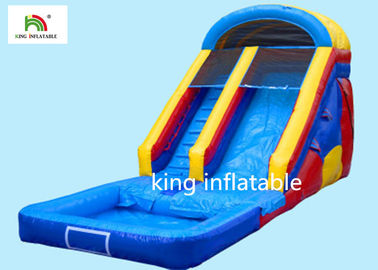 Bơm hơi màu xanh 10 bước trượt nước với bể bơi 8 * 3M PVC