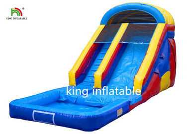 Bơm hơi màu xanh 10 bước trượt nước với bể bơi 8 * 3M PVC