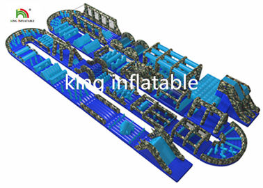 Khóa học vượt chướng ngại vật bơm hơi khổng lồ xanh / Khóa học thổi hơi ngoài trời PVC cho người lớn