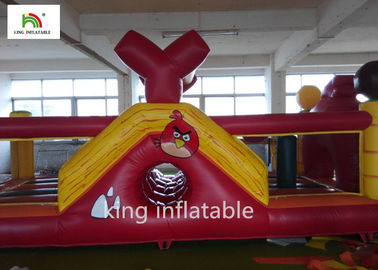 Airtight Angry Bird bơm hơi lâu đài với in tay