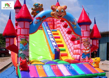 Lâu đài Bouncy bơm hơi 5m với lửa in lụa - chất làm chậm