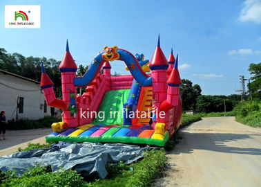 Lâu đài Bouncy bơm hơi 5m với lửa in lụa - chất làm chậm