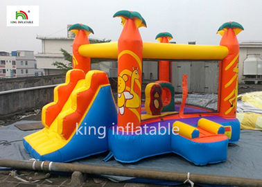 Phim hoạt hình màu vàng Nhà nhảy bơm hơi với Climb Slide Giải trí ngoài trời