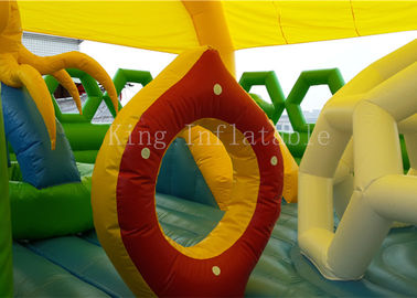 0,55 PVC Tarpaulin Bouncer Castle Công viên giải trí ngoài trời bơm hơi