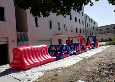Màu đỏ 0.9 mm PVC Tarpaulin Trò chơi thể thao bơm hơi Khóa học vượt chướng ngại vật