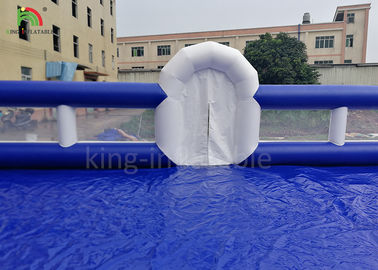 Sân bóng đá bơm hơi di động màu xanh có thể di chuyển 16 m * 8 m Chống vỡ