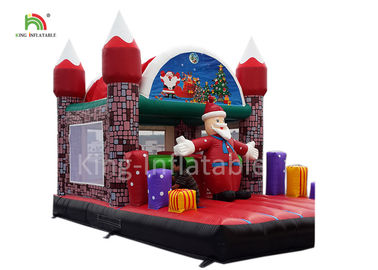 Giáng sinh vui vẻ bơm hơi ông già Noel Bouncy Castle cho Xmas trang trí 20ft