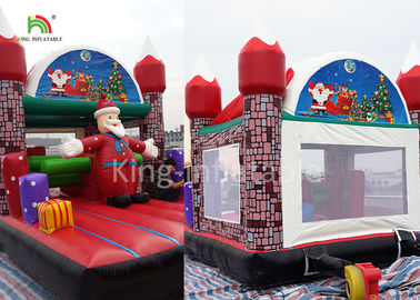 Giáng sinh vui vẻ bơm hơi ông già Noel Bouncy Castle cho Xmas trang trí 20ft