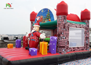 Giáng sinh vui vẻ bơm hơi ông già Noel Bouncy Castle cho Xmas trang trí 20ft