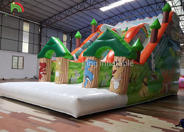 Chủ đề rừng Bơm hơi khô Trượt cây xanh cho trẻ em Sân chơi cho thuê thương mại