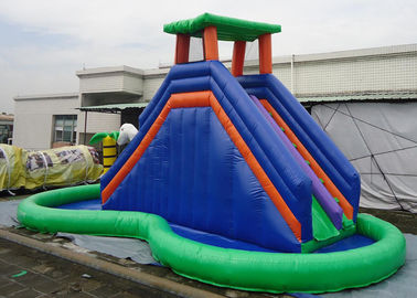 Trượt nước đôi trong số các hồ bơi PVC Vật liệu bạt nước Công viên nước