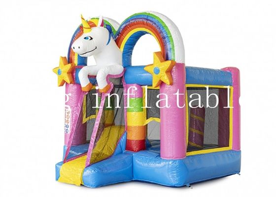 EN71 Magic Unicorn Inflatable Combo Bounce House With Slide