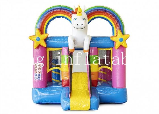 EN71 Magic Unicorn Inflatable Combo Bounce House With Slide