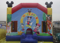 0.55mm PVC Tarpaulin Castle Inflatable Mickey Bounce House With Slide And Obstacle