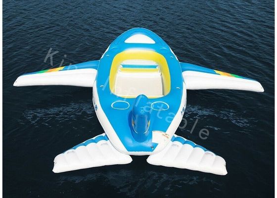 Màu xanh 0,9mm PVC Tarpaulin Đồ chơi nước bơm hơi lớn Máy bay nổi