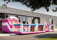 Plato PVC thương mại 10m Pink Candyland Công viên giải trí bơm hơi có cầu trượt