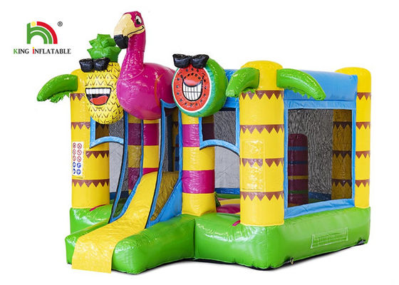 Trường mẫu giáo 3m Hồng hạc bơm hơi Lâu đài Bouncy có cầu trượt