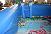 Bể bơi bơm hơi tùy chỉnh cho bữa tiệc dành cho trẻ em có thang và phần đáy in đủ màu