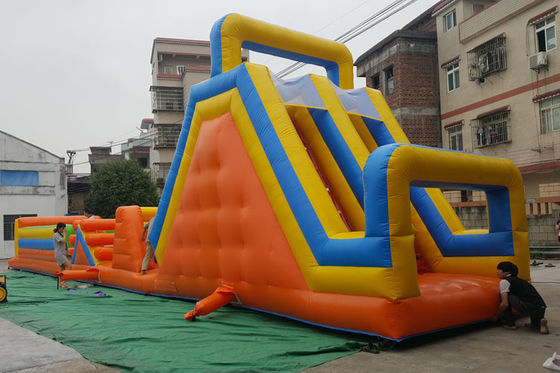12m * 3.5m Tùy chỉnh Thổi lên Chạy chướng ngại vật cho các sự kiện ngoài trời