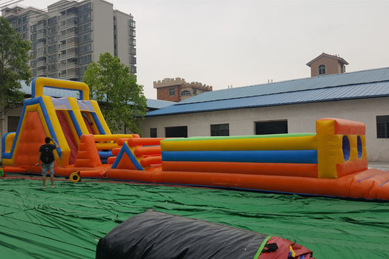 12m * 3.5m Tùy chỉnh Thổi lên Chạy chướng ngại vật cho các sự kiện ngoài trời