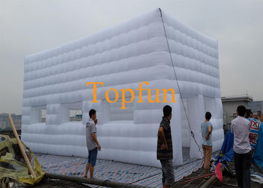 Lều sự kiện bơm hơi vải 8M / Nhà hình khối bơm hơi trắng cho các sự kiện ngoài trời