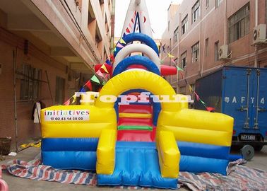 Lâu đài nhảy Barque an toàn, Thuyền Bouncy bơm hơi với trượt dài