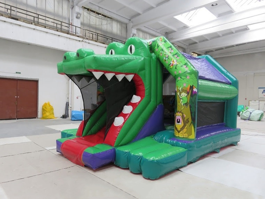 210D Crocodile Inflatable Bouncer Castle Jumping House With Slide