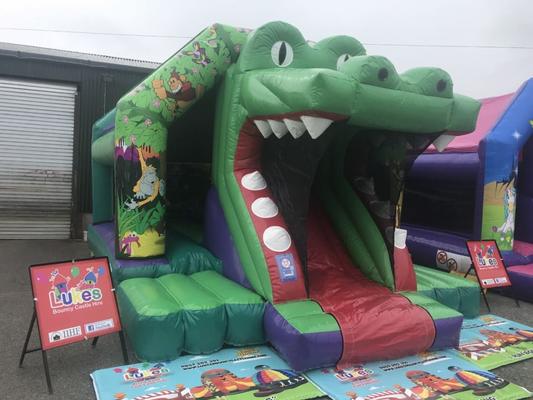 210D Crocodile Inflatable Bouncer Castle Jumping House With Slide