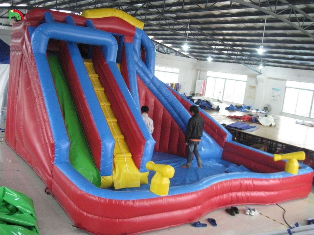Hai làn đường chứa nhiều người nhỏ hoặc lớn kích thước đầy đủ Jumbo Water Slide Inflatable Bounce