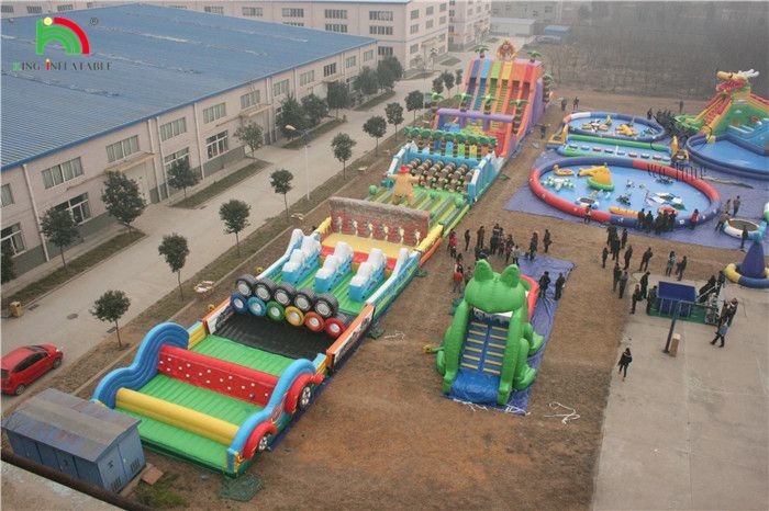 PVC thương mại Giant Inflatable Obstacle Games For Adults Outdoor Running Game Thiết bị sân chơi chướng ngại vật