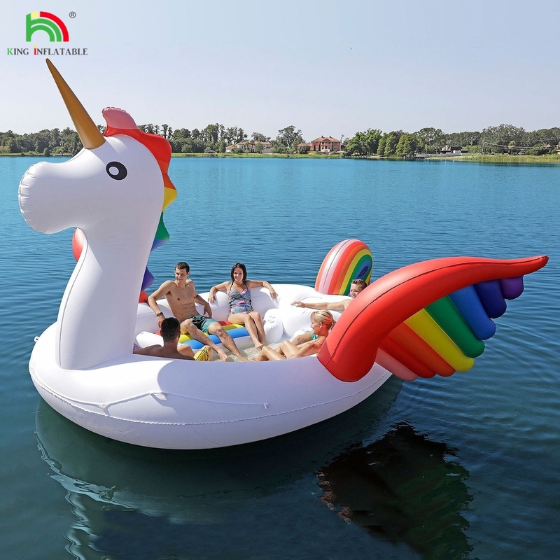 6 người Đường bọc thép Unicorn Water Mount Sea Lake Pool Float Water Toy Giant Unicorn Đường bọc thép nổi cho bữa tiệc nước
