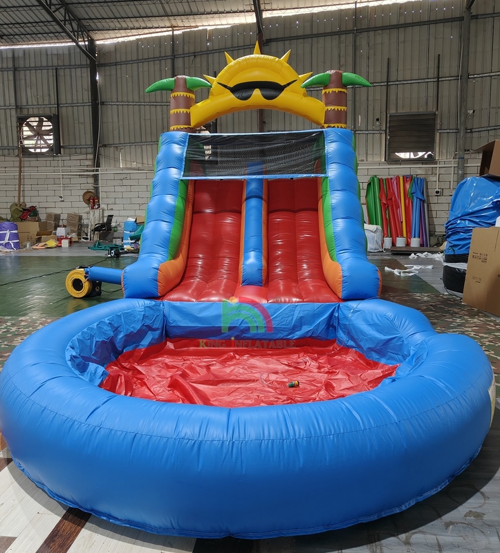 Người lớn Trẻ em Thung lũng nước thương mại lớp PVC đầy đủ hai làn thả nước bơm với hồ bơi nước phun kín